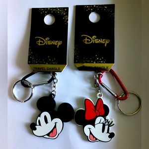 Disney Mickey and Minnie Mouse Travel Dangle/Keychain